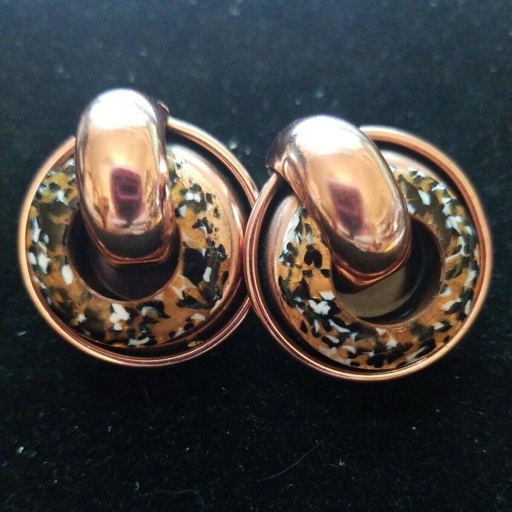 VINTAGE MATISSE COPPER SPECKLE GOLD BLACK WHITE